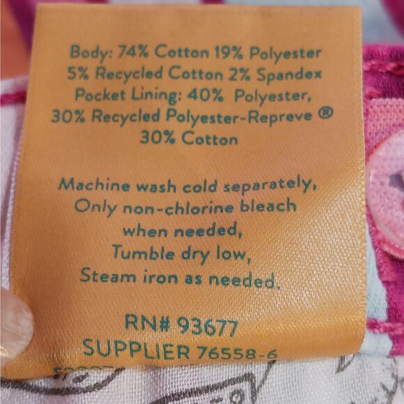 NWT ThereAbouts 5" Midi Shorts Girls 14R Pink Multi Striped Cuffed Hem - Picture 8 of 12